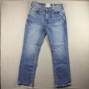 Ariat M2 Relaxed Boot Cut Jeans 35x32 Blue Western Workwear Denim Cowboy